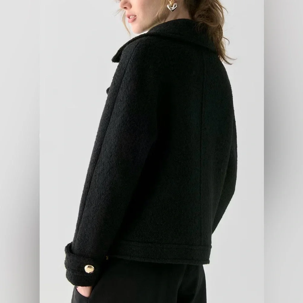 Kate Spade Wool Cropped Peacoat, NWT, L - Picture 2 of 6